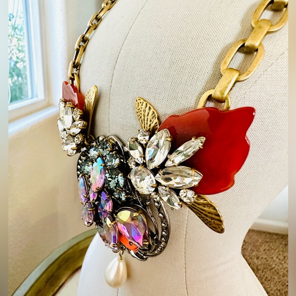 🔥 Vintage J Crew Crystal statement necklace - Picture 6 of 17